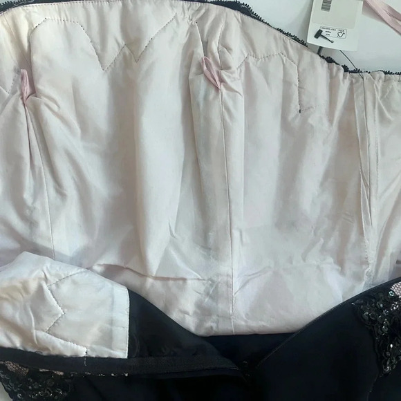 Lian Carlo Nude and Lace Strapless Dress Women Size 10 - Picture 7 of 8